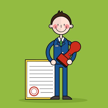 Businessman with documentのイラスト素材