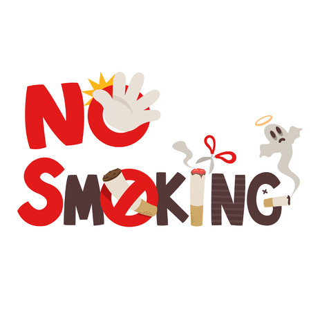 No smoking design wordのイラスト素材