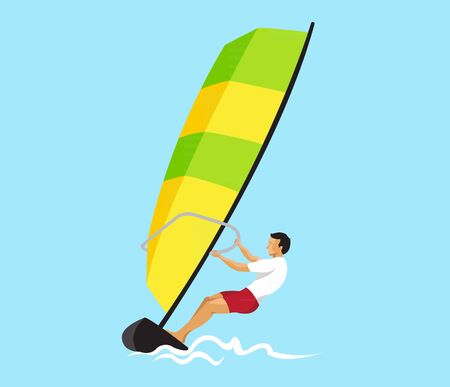 Man surfing flat designのイラスト素材