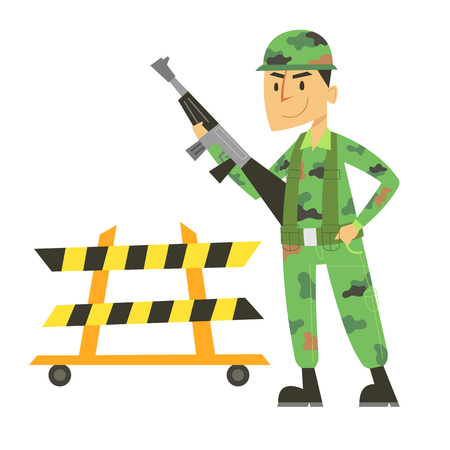 Soldier standing guard dutyのイラスト素材