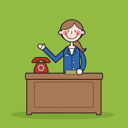 Woman using telephoneのイラスト素材