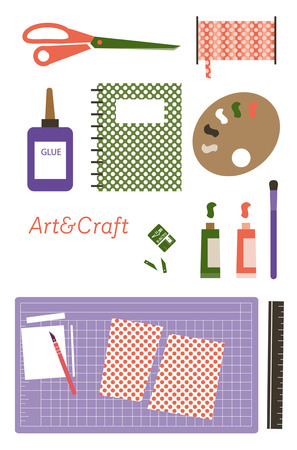 Set of Art and craft itemのイラスト素材