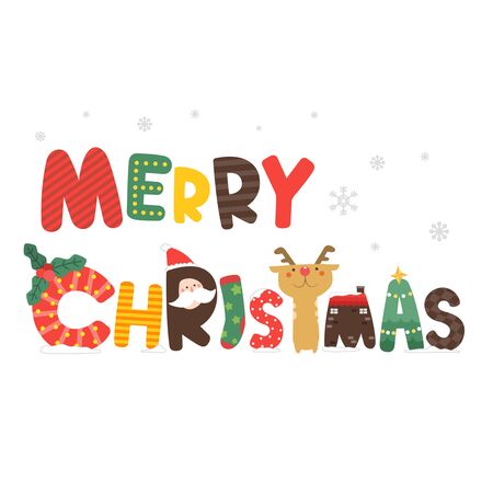 Merry christmas design wordのイラスト素材