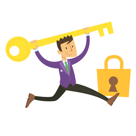 Businessman with keyのイラスト素材