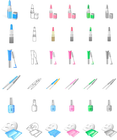 Cosmetic icon collectionのイラスト素材