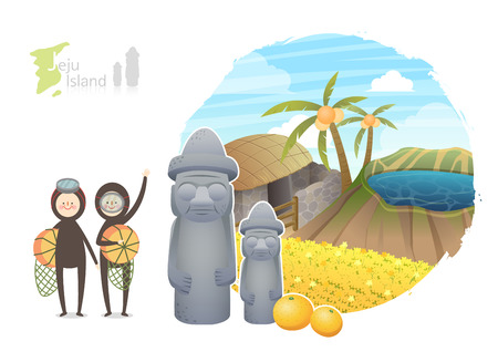 Tour attraction - Jeju Islandのイラスト素材