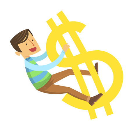 Man holding dollarsのイラスト素材