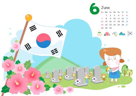 June with memorial dayのイラスト素材