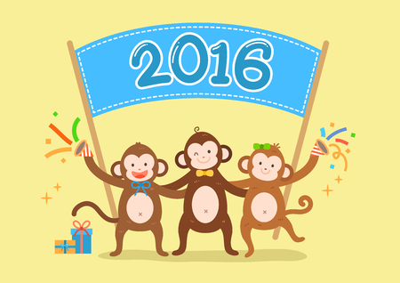 New years card - the monkey yearのイラスト素材