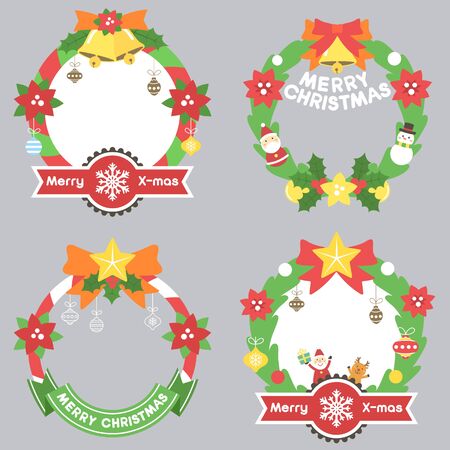 Set of Merry christmas note templateのイラスト素材