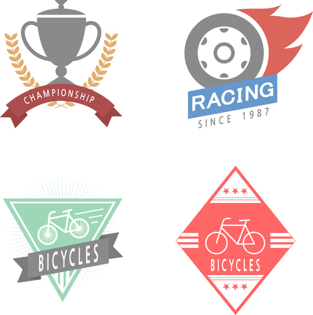 Set of race match iconのイラスト素材