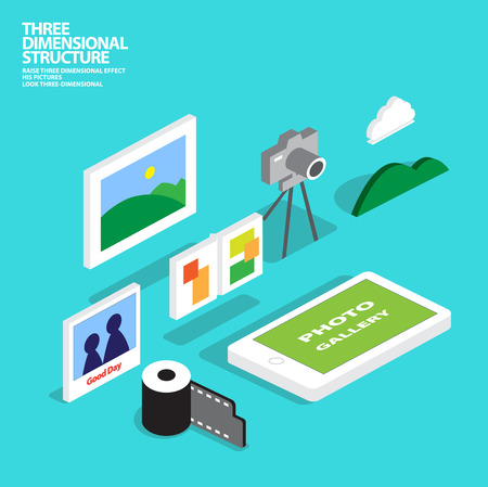 Pictures and gallery icons on smartphoneのイラスト素材