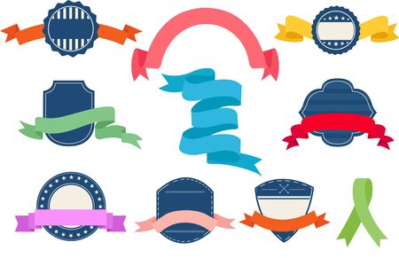 Set of stickers, labels and ribbonのイラスト素材