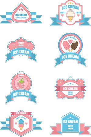 Set of Ice cream logo designのイラスト素材