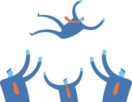 Businessmen tossing shoulder-highのイラスト素材