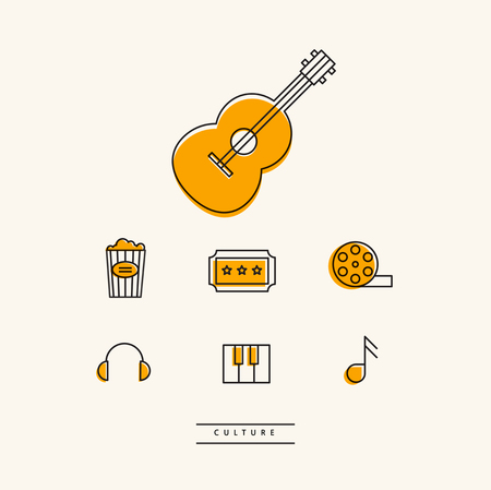 Set of various culture iconのイラスト素材