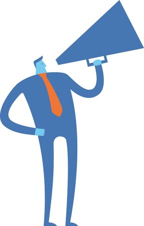 Businessman using loudspeakerのイラスト素材