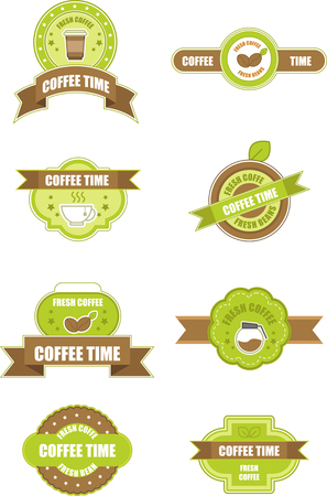 Set of Coffee time logo designのイラスト素材