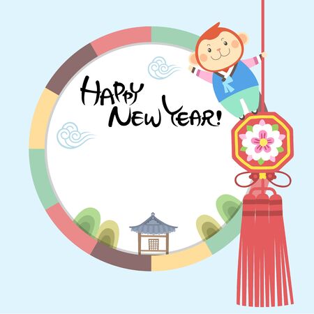 New years card - the monkey yearのイラスト素材