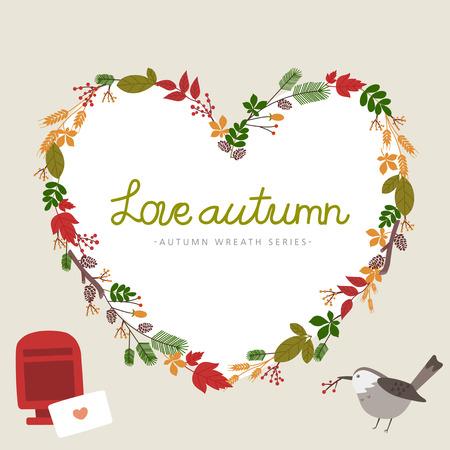 Love autumn template designのイラスト素材