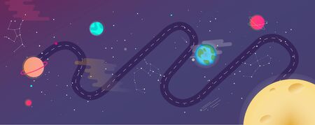 University road flat designのイラスト素材