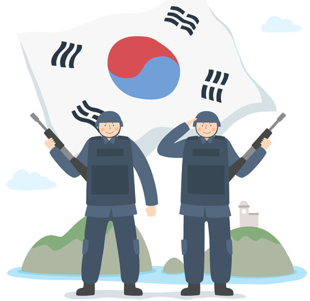 Policeman protect Dokdoのイラスト素材