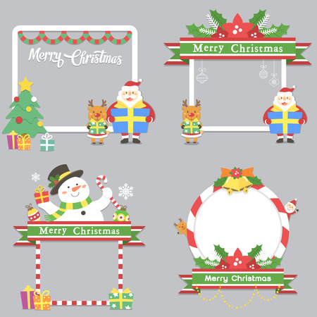 Set of Merry christmas note templateのイラスト素材
