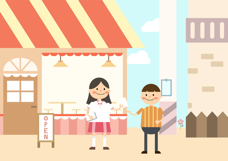 Part timer working in storeのイラスト素材