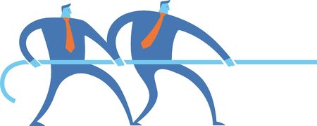 Businessmen pulling ropeのイラスト素材