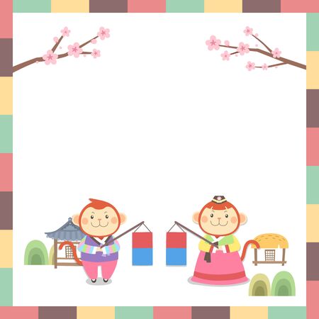 New years card - the monkey yearのイラスト素材