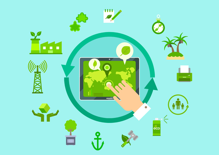 Set of environment conservation iconのイラスト素材