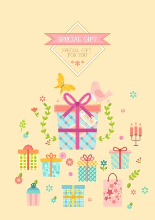 Special gift infographic with iconのイラスト素材