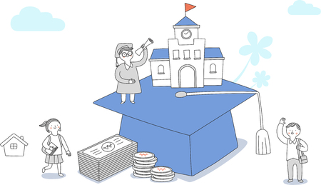 Students on graduation dayのイラスト素材