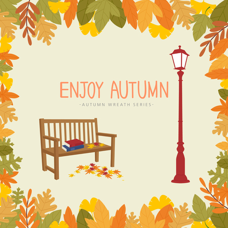 Enjoy autumn template designのイラスト素材
