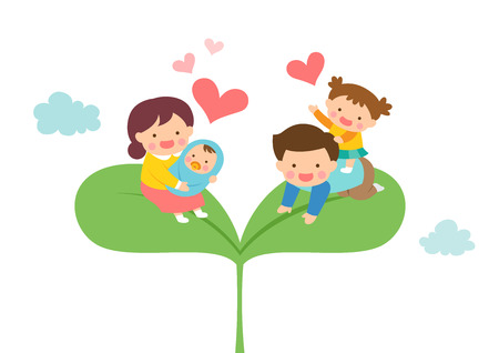 Harmonious family on sproutのイラスト素材
