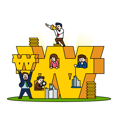 Businesspeople considering real estate Vector illustration.のイラスト素材