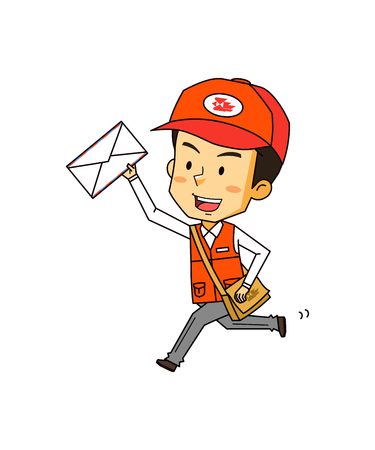 Postman delivery mail, vector illustration.のイラスト素材