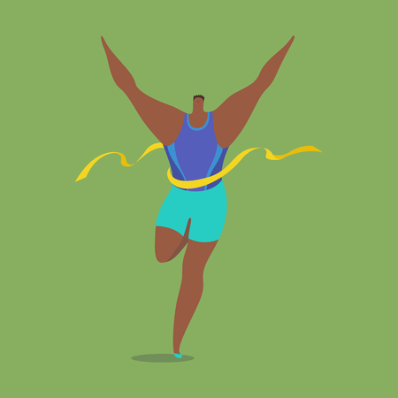 Athlete running in final lineのイラスト素材