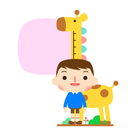 Cute boy eating lunch at school, vector illustration.のイラスト素材