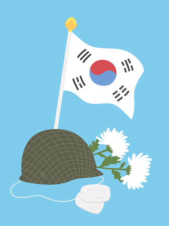 Cherishing soldier on memorial day, vector illustration.のイラスト素材
