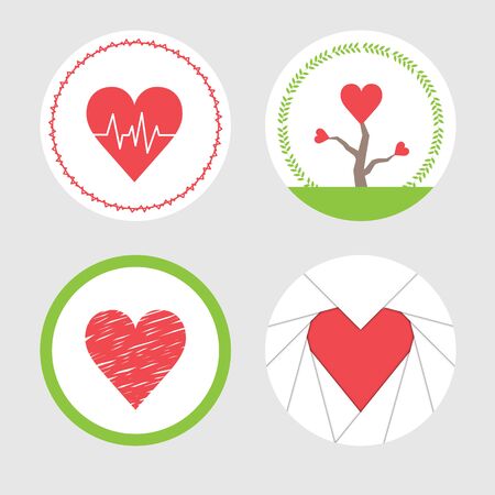 Set of love package label, sticker vector illustration.のイラスト素材