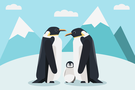 Penguins on the south poleのイラスト素材