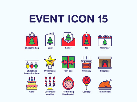 Set of various christmas iconのイラスト素材