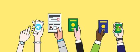 People Hand holding passportのイラスト素材