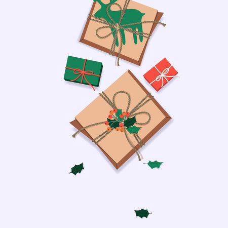Christmas Celebration giftbox, letterのイラスト素材