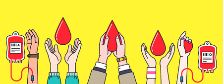 People Hand with blood donationのイラスト素材