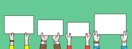 People Hand holding panelのイラスト素材