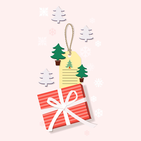 Christmas Celebration giftbox, letterのイラスト素材