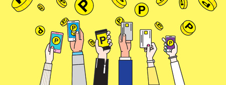 People Hand holding membership cardのイラスト素材