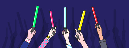 People Hand holding cheering stickのイラスト素材